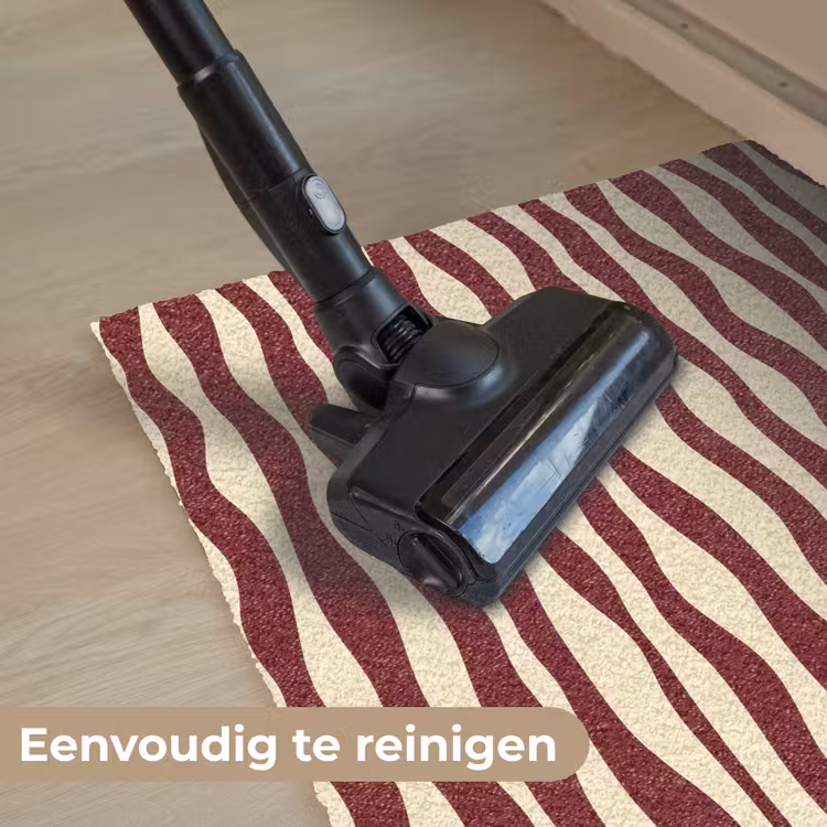 Golven - Rood - Patroon - Crème Deurmat klein 898 -reinigen_NL