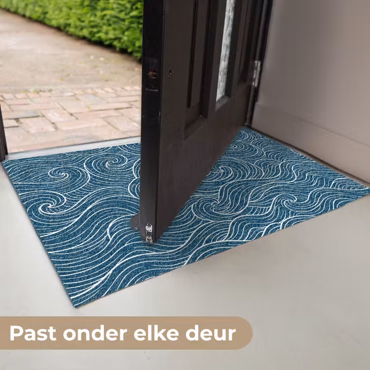 Golven - Spiraal - Water - Abstract - Blauw Deurmat klein -USP_NL