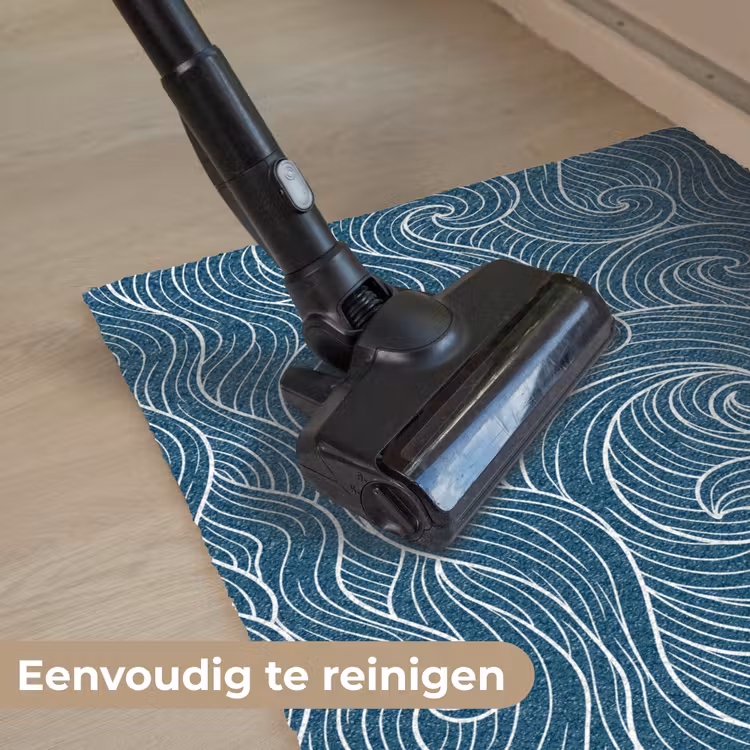 Golven - Spiraal - Water - Abstract - Blauw Deurmat klein -reinigen_NL