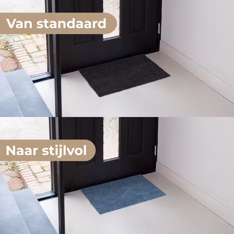 Golven - Textuur - Patroon - Blauw Deurmat klein 898 -voor-na_NL