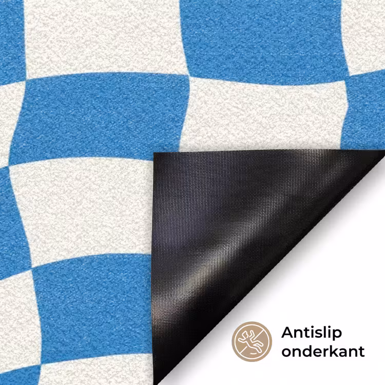 Golvend - Patroon - Blauw Deurmat klein 898 -antislip_NL