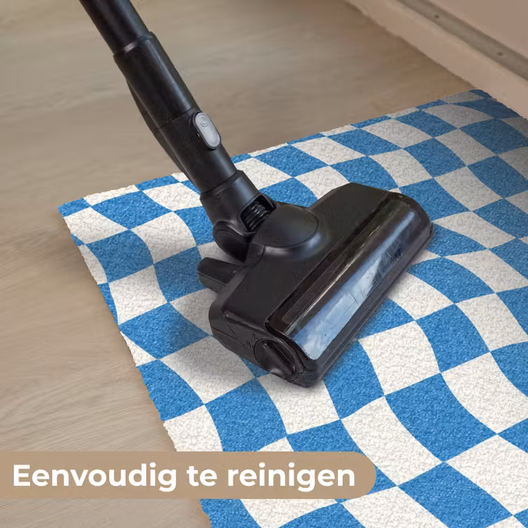 Golvend - Patroon - Blauw Deurmat klein 898 -reinigen_NL