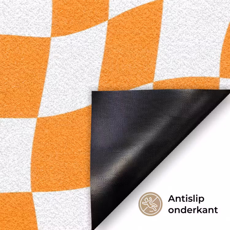 Golvend - Patroon - Oranje Deurmat klein 898 -antislip_NL