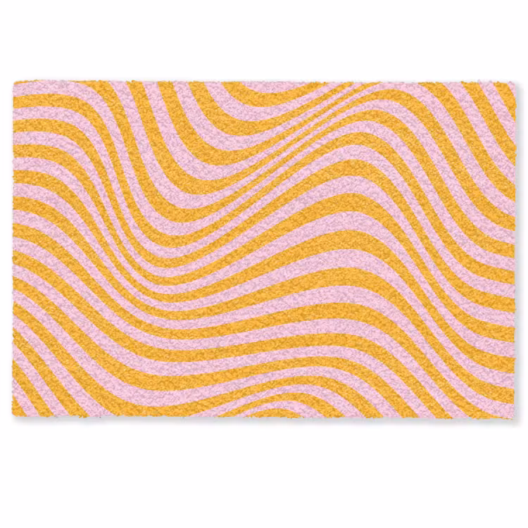 Golvend patroon - Oranje - Roze - Lijnen Deurmat klein -zkaufland3d