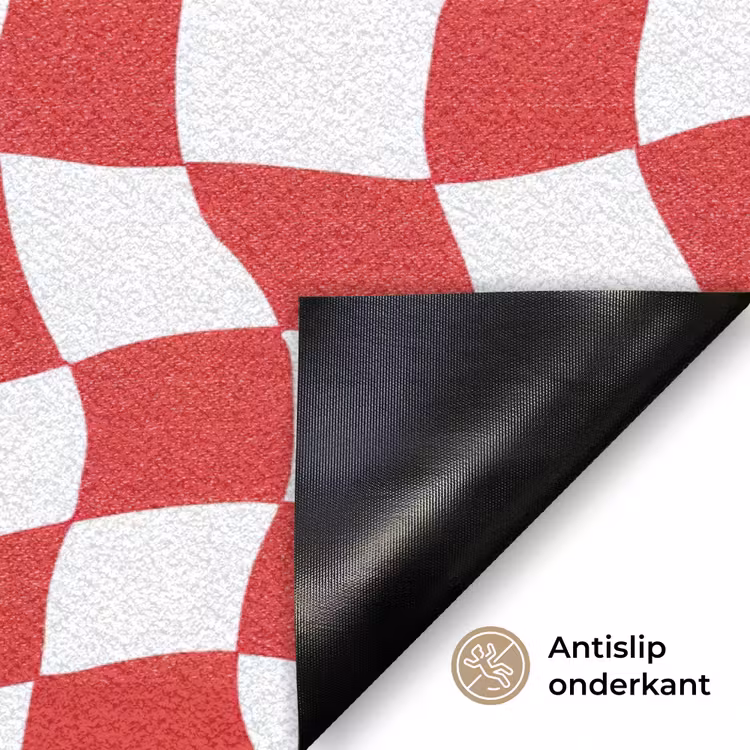 Golvend - Patroon - Rood Deurmat klein 898 -antislip_NL