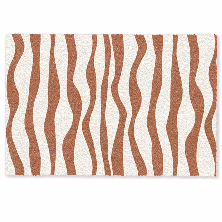 Golvende lijnen - Strepen - Beige - Bruin Deurmat klein -zkaufland3d