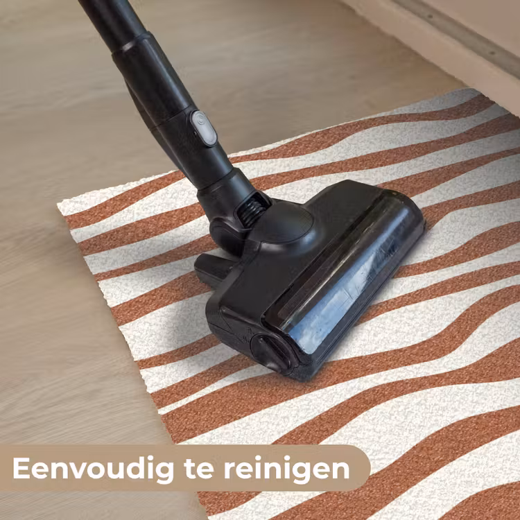 Golvende lijnen - Strepen - Beige - Bruin Deurmat klein -reinigen_NL