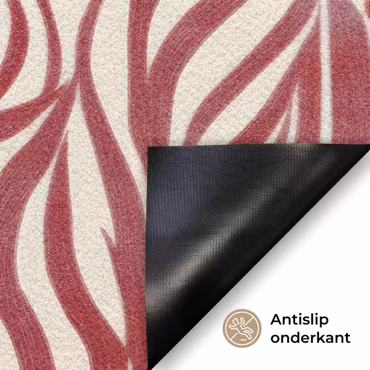 Golvende vormen - Abstract - Rood Deurmat klein -antislip_NL