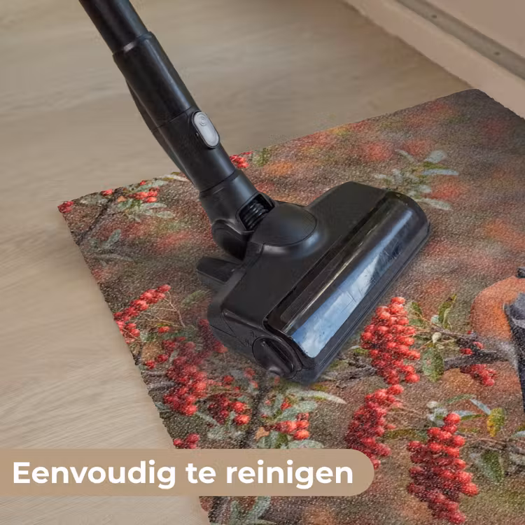 Goudvink - Bessen - Herfst - Natuur - Kleurrijk Deurmat klein -reinigen_NL