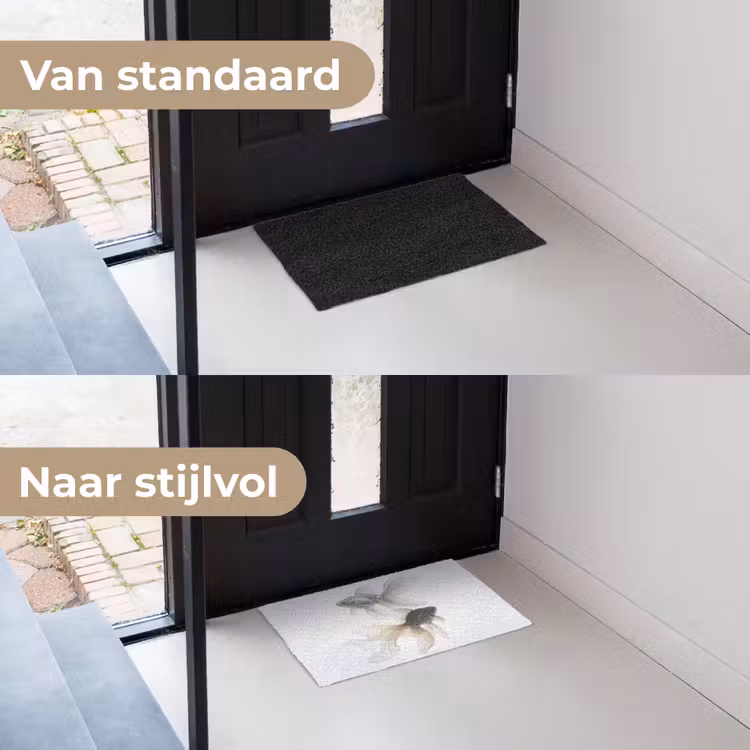 Goudvissen - Modern - Wit Deurmat klein -voor-na_NL