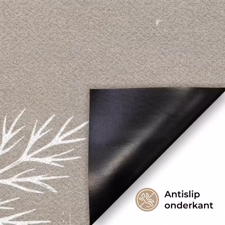 Grafisch - Fluitenkruid - Taupe Deurmat klein -antislip_NL