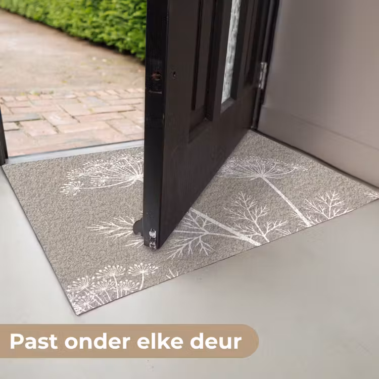 Grafisch - Fluitenkruid - Taupe Deurmat klein -USP_NL