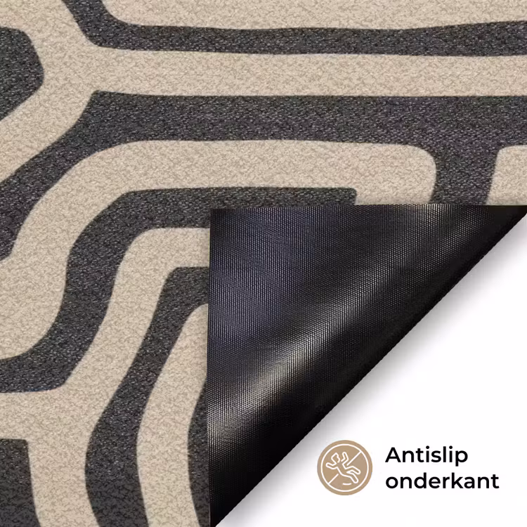 Grafisch - Lijnen - Zwart Deurmat klein 898 -antislip_NL