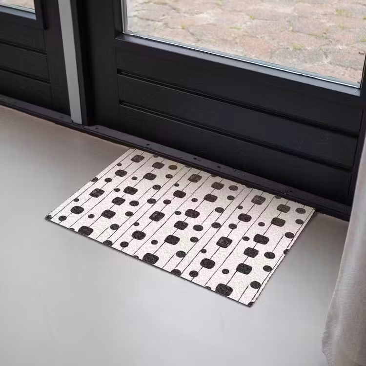 Grafisch - Modern - Zwart Deurmat klein 898 -sfeer2