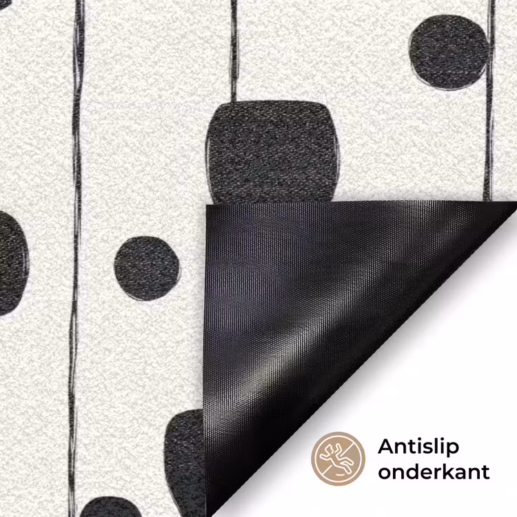 Grafisch - Modern - Zwart Deurmat klein 898 -antislip_NL