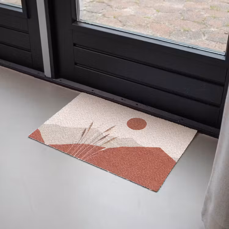 Gras - Landschap - Natuur - Abstract - Beige Deurmat klein -sfeer2