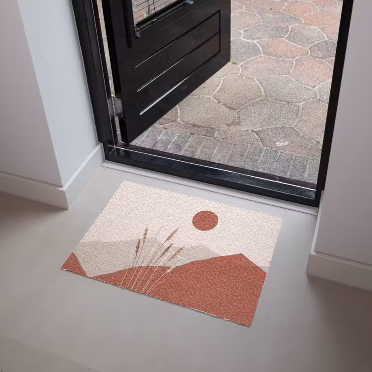 Gras - Landschap - Natuur - Abstract - Beige Deurmat klein -sfeer5