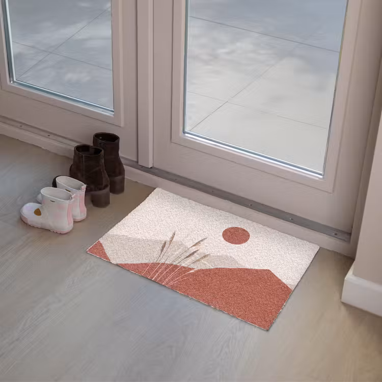 Gras - Landschap - Natuur - Abstract - Beige Deurmat klein -sfeer3