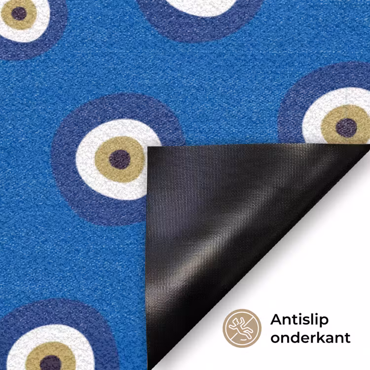 Griekse Boze Oog - Patroon - Blauw Deurmat klein -antislip_NL