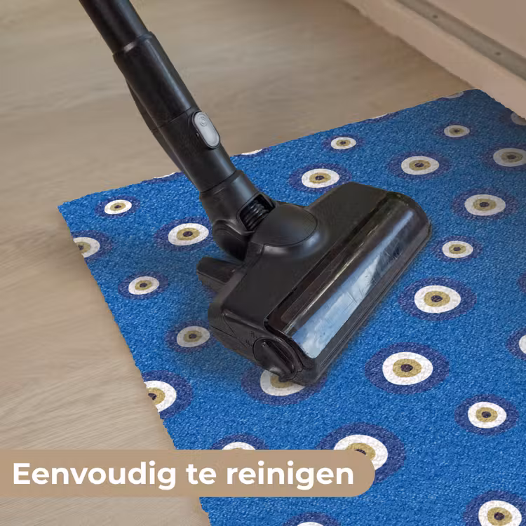 Griekse Boze Oog - Patroon - Blauw Deurmat klein -reinigen_NL