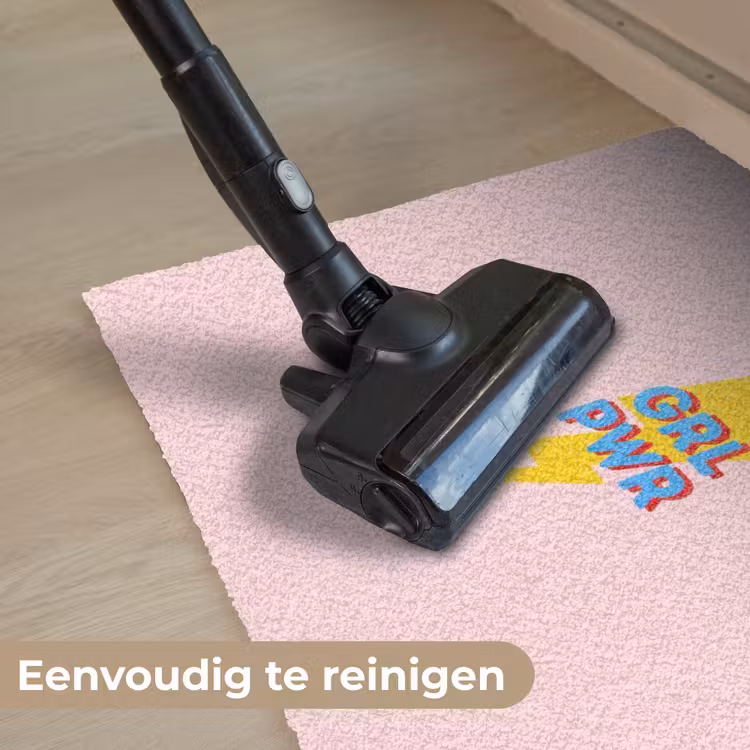 Grl pwr - Bliksem - Roze Deurmat klein -reinigen_NL