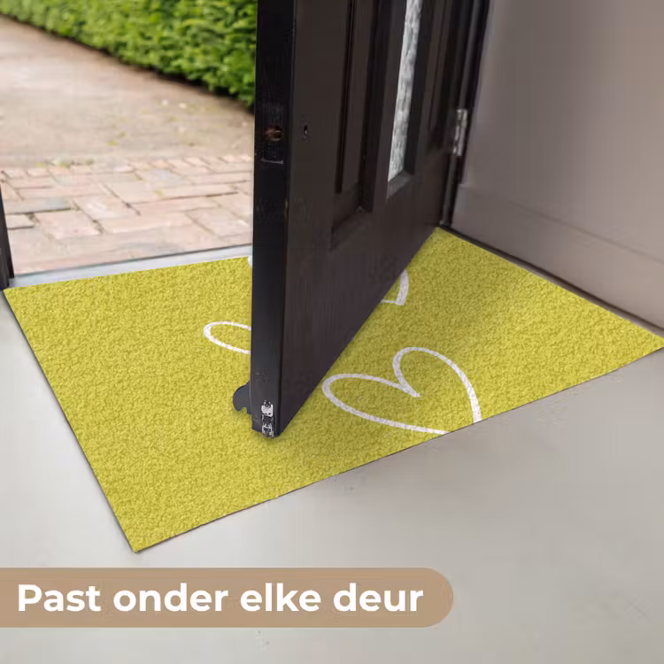 Groen - Hartjes - Wit Deurmat klein -USP_NL