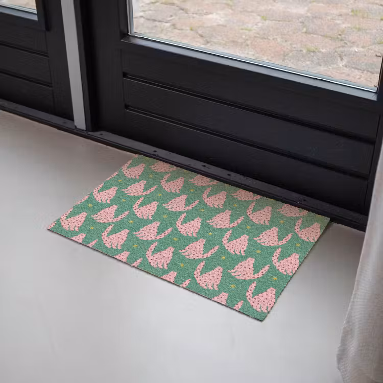 Groen - Katten - Stippen - Sterren Deurmat klein 898 -sfeer2