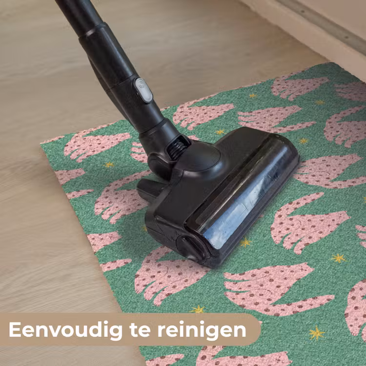Groen - Katten - Stippen - Sterren Deurmat klein 898 -reinigen_NL