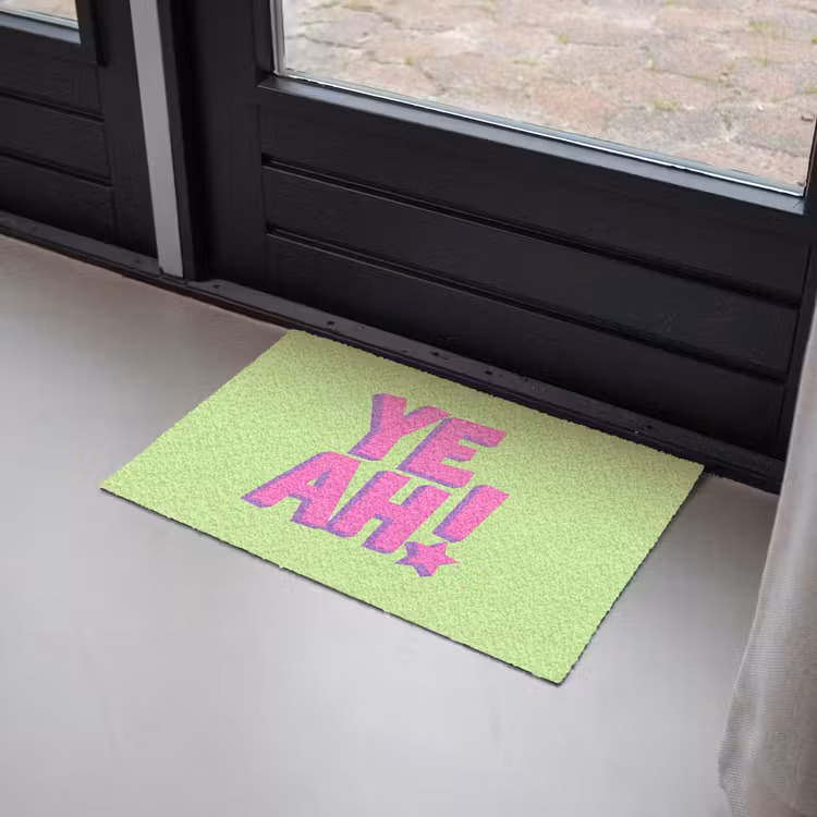 Groen - Neon - Quote Deurmat klein -sfeer2