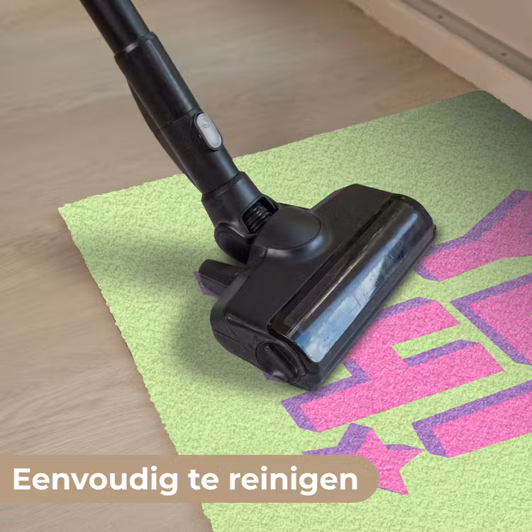Groen - Neon - Quote Deurmat klein -reinigen_NL