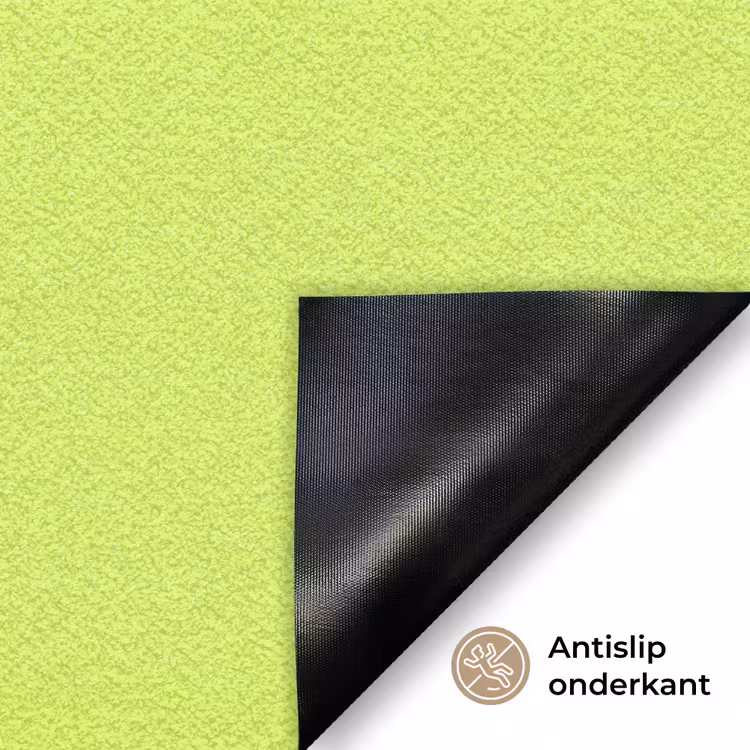 Groen - Roze bonjour - Retro Deurmat klein -antislip_NL