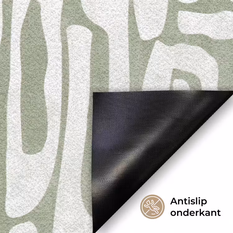 Groen - Wit - Kronkelen Deurmat klein 898 -antislip_NL