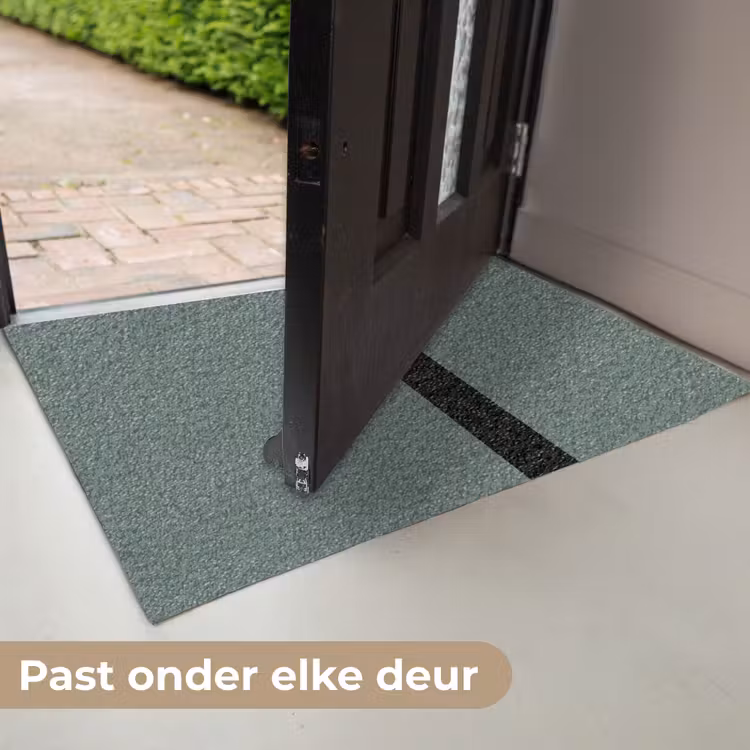 Groen - Zwart - Streep - Minimalistisch Deurmat klein -USP_NL
