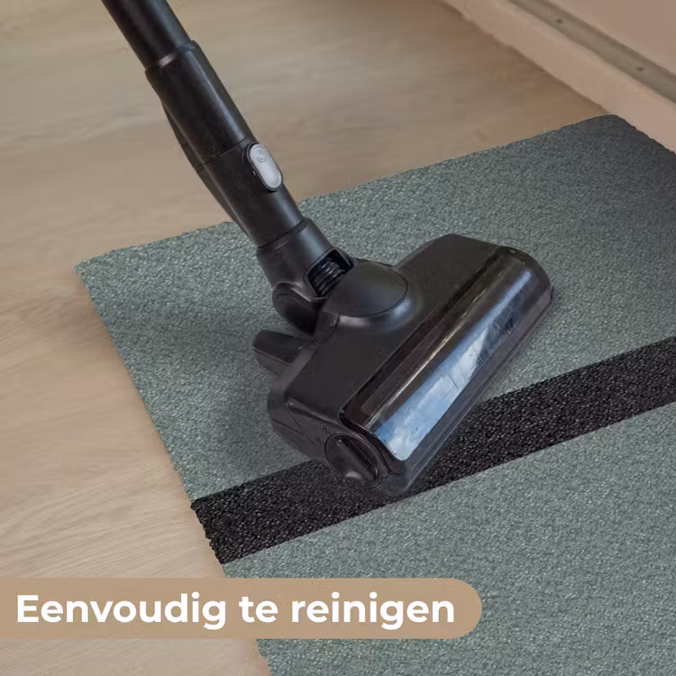 Groen - Zwart - Streep - Minimalistisch Deurmat klein -reinigen_NL