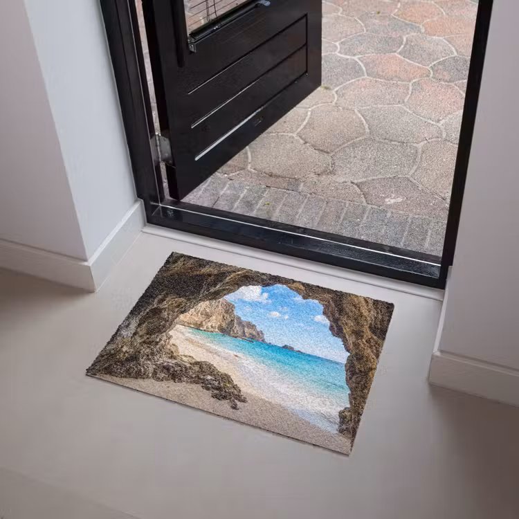 Grot - Strand - Zee - Blauw Deurmat klein -sfeer5