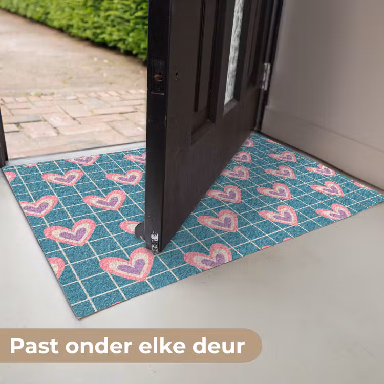 Hartjes - Raster - Patroon - Blauw Deurmat klein 898 -USP_NL