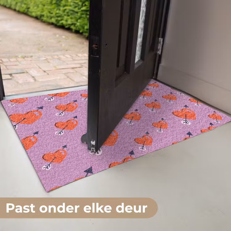Hartjes - Rood - Paars - Print - Liefde Deurmat klein -USP_NL