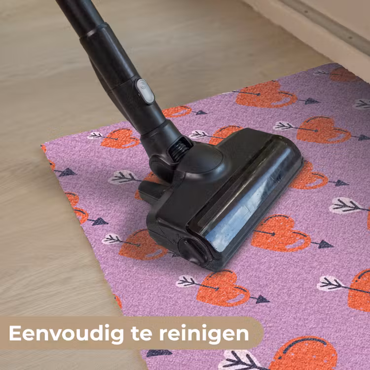 Hartjes - Rood - Paars - Print - Liefde Deurmat klein -reinigen_NL
