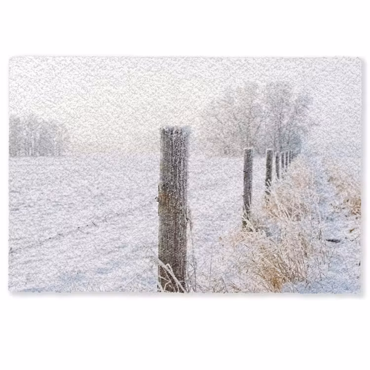 Hek - Sneeuw - Mist - Platteland - Nostalgisch Deurmat klein -zkaufland3d
