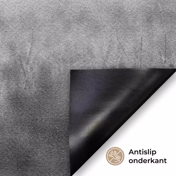 Hert - Mistig - Zwart - Wit Deurmat klein -antislip_NL