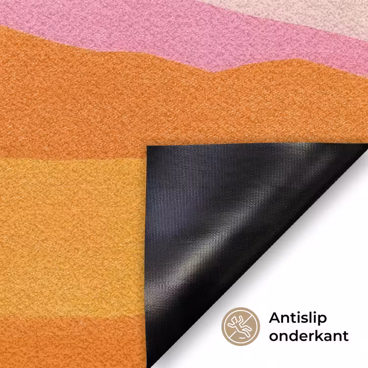Heuvels - Oranje - Zon - Abstract Deurmat klein -antislip_NL