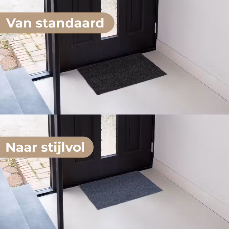 Hexagon - Patroon - Blauw Deurmat klein 898 -voor-na_NL