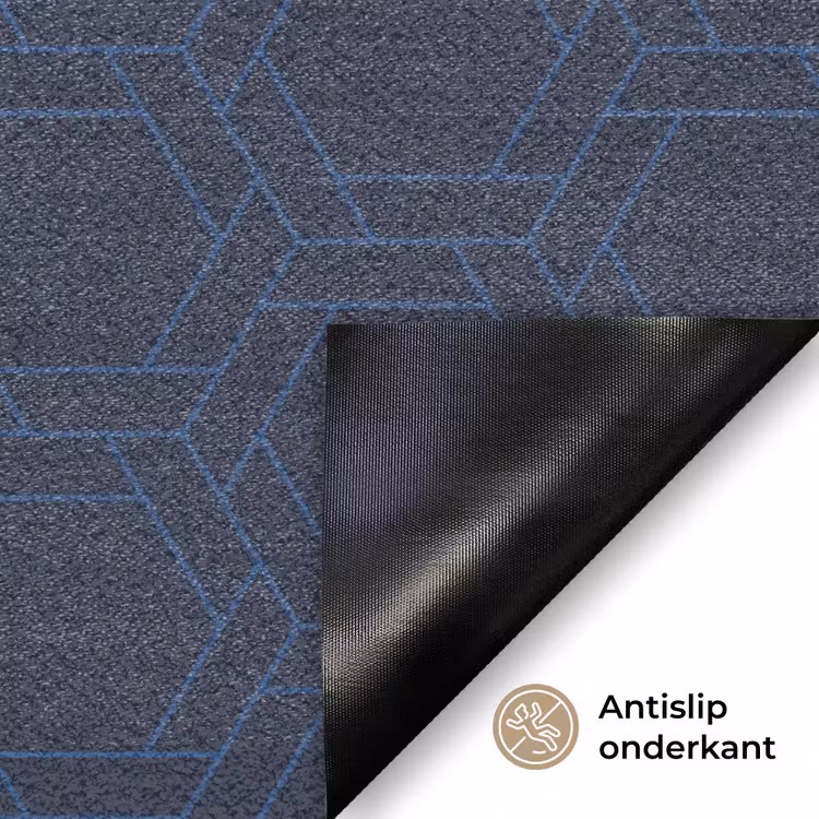 Hexagon - Patroon - Blauw Deurmat klein 898 -antislip_NL