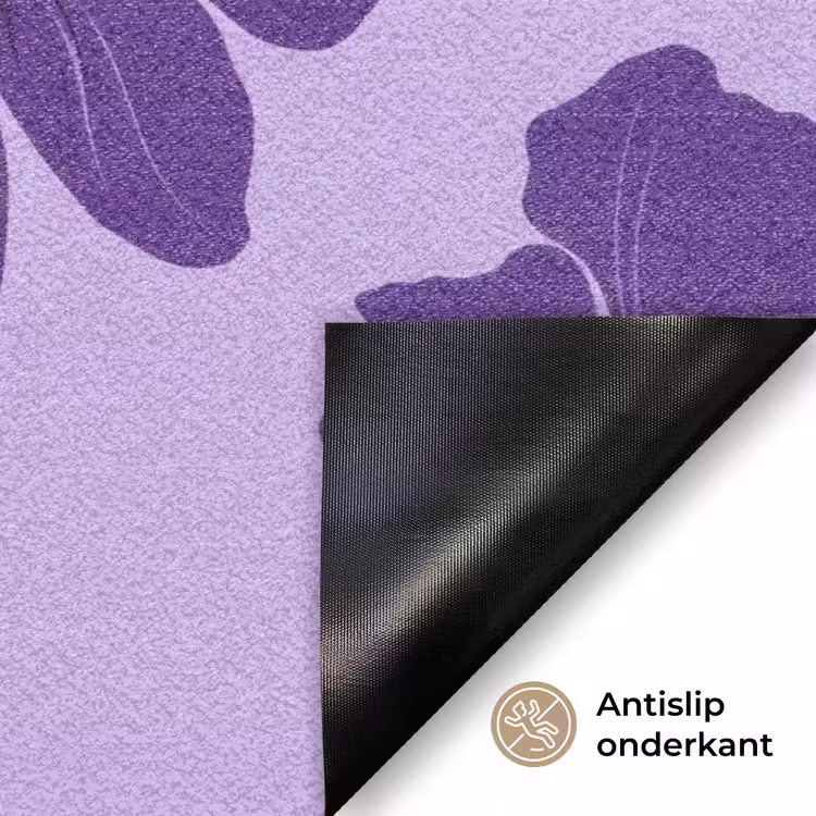 Hibiscus - Bloemen - Paars Deurmat klein 898 -antislip_NL