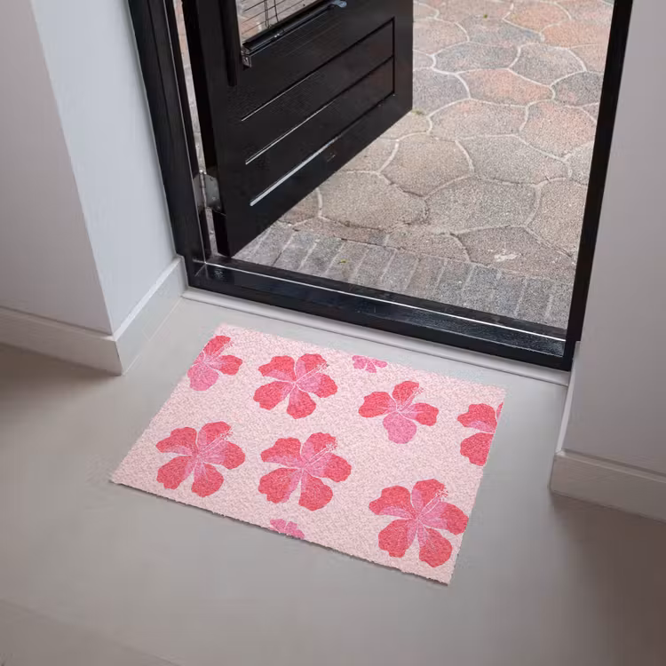 Hibiscus - Bloemen - Roze Deurmat klein 898 -sfeer5