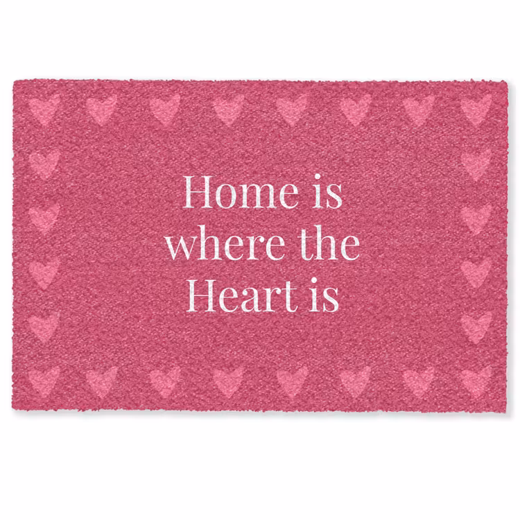 Home is where the heart is - Quote - Roze Deurmat klein -zkaufland3d