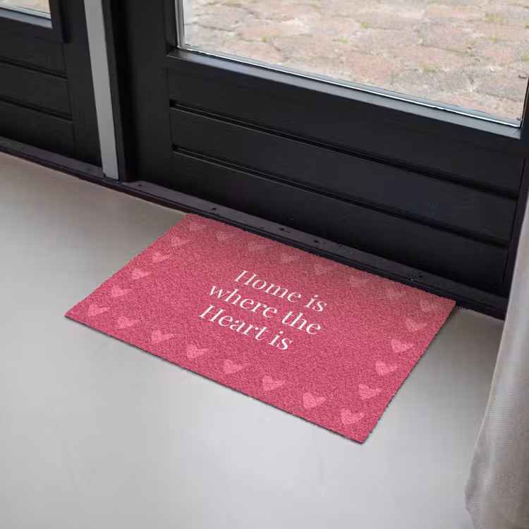 Home is where the heart is - Quote - Roze Deurmat klein -sfeer2