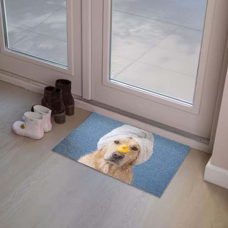 Hond - Badeend - Geel Deurmat klein -sfeer3