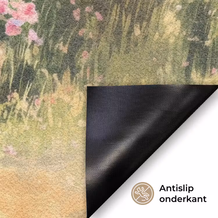 Houten bankje - Bloempotten - Landschap Deurmat klein -antislip_NL