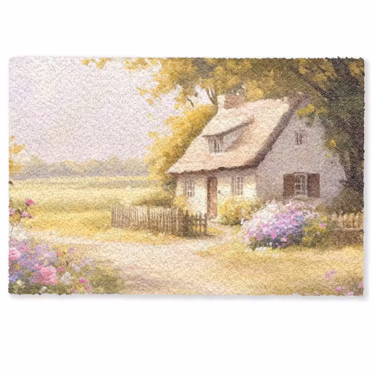 Huisje - Hout - Bloemen Deurmat klein -zkaufland3d